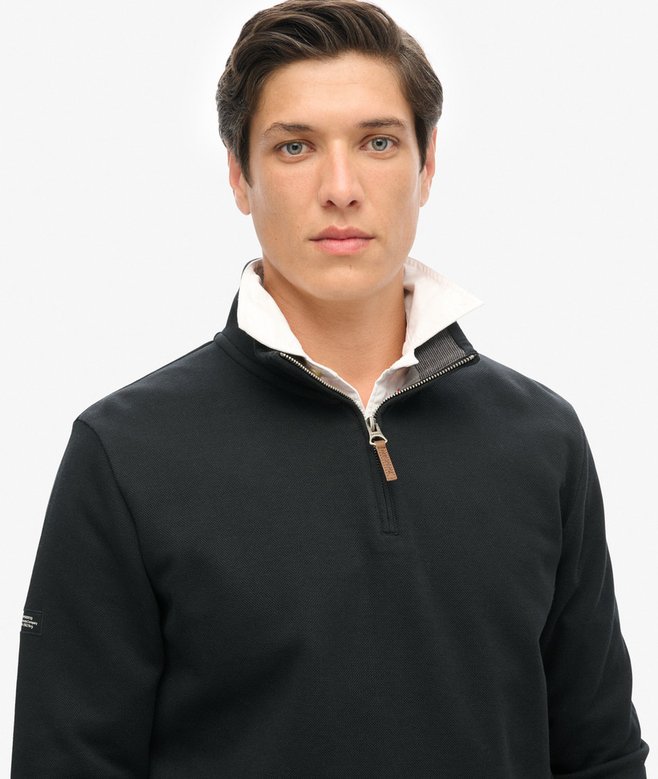 superdry Sudadera de piqué con media cremallera Core Oferta especial de fábrica