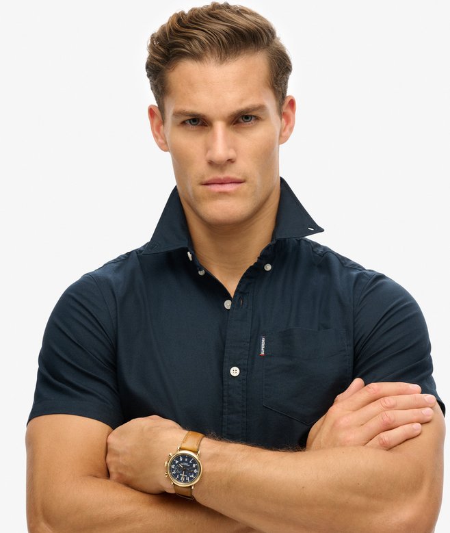 superdry Camisa Oxford de manga corta Envío internacional gratuito