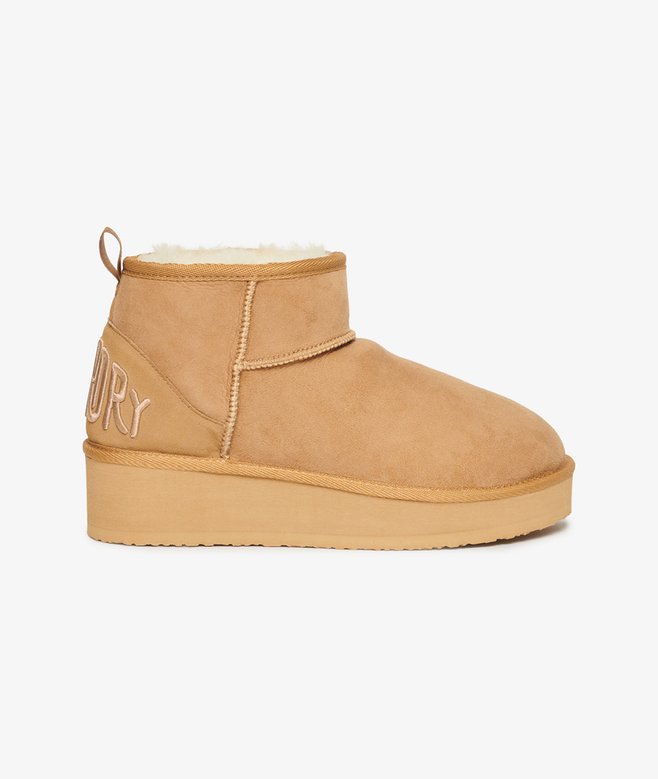 superdry Botas de plataforma de ante con borreguillo