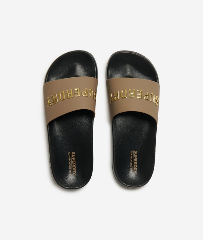 superdry Chanclas de piscina veganas con logo Ventas relámpago