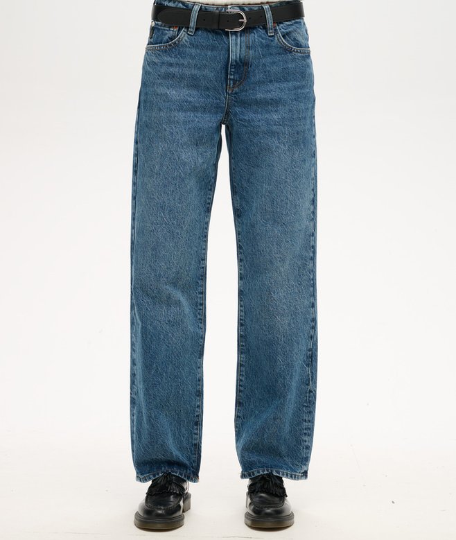 superdry Vaqueros de algodón orgánico talle medio y pernera ancha Outlet