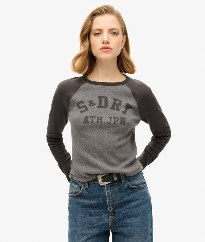 superdry Top ajustado de canalé y manga larga Athletic Essentials