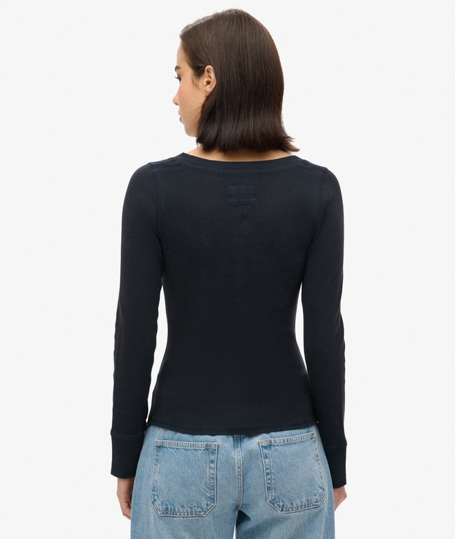 superdry Camiseta de manga larga con cuello abotonado Athletic En oferta