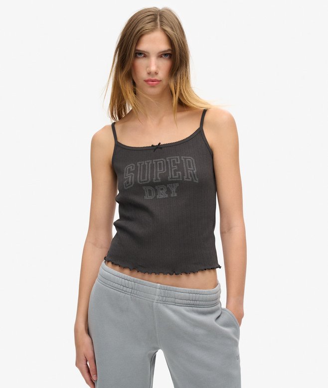 superdry Top de tirantes en ponteille con estampado Athletic Essentials