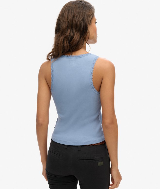 superdry Camiseta de tirantes con ribete de encaje Athletic Essentials Mejor oferta