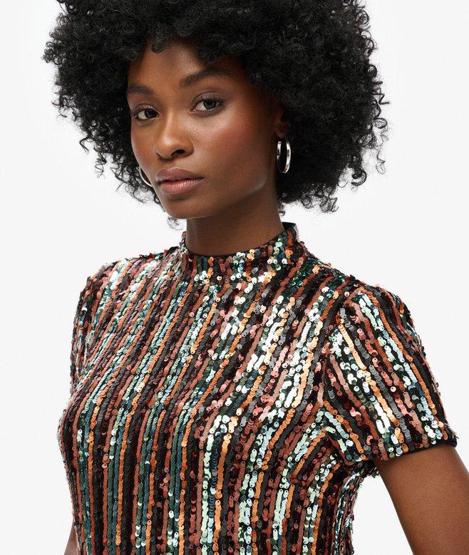 superdry Minivestido tipo camiseta con lentejuelas Rebajas online