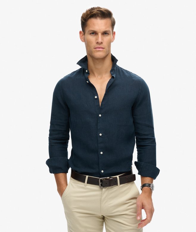 superdry Camisa de manga larga de lino informal