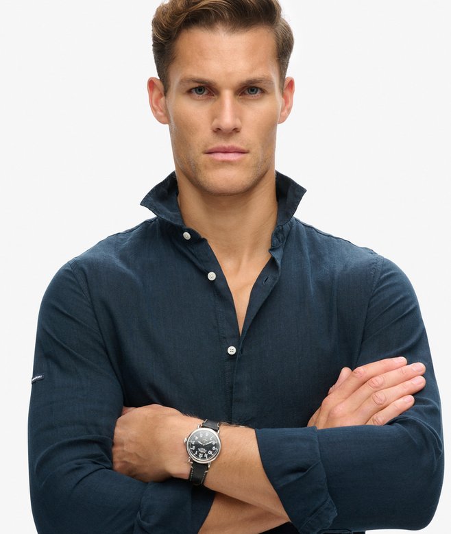 superdry Camisa de manga larga de lino informal Oferta especial