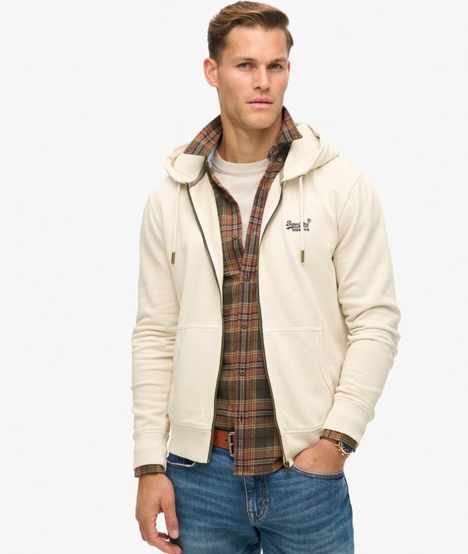 superdry Sudadera lavada con capucha cremallera y logotipo Essential