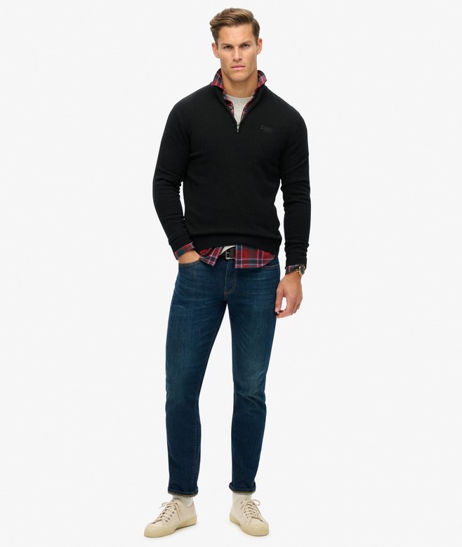 superdry Jersey de punto con media cremallera y bordado Essential Liquidación