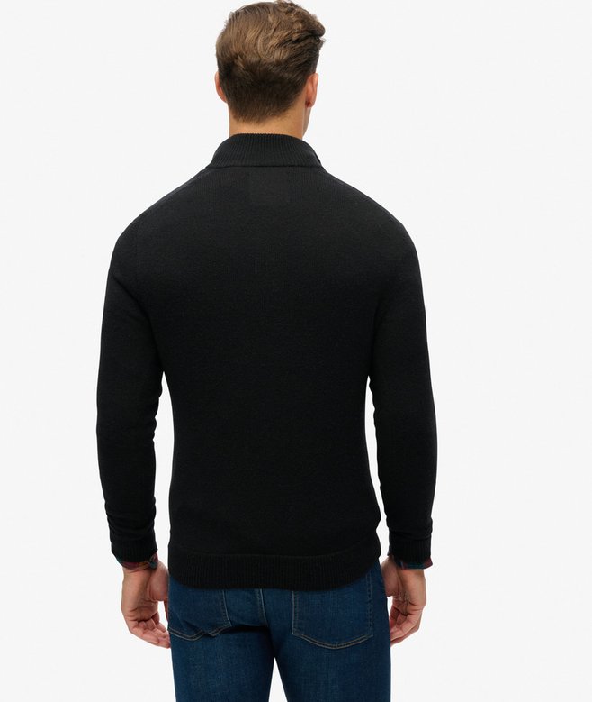 superdry Jersey de punto con media cremallera y bordado Essential Liquidación