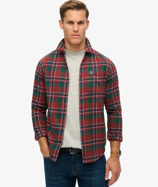 superdry Camisa de leñador de algodón de manga larga