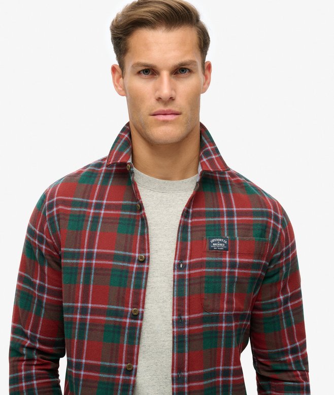 superdry Camisa de leñador de algodón de manga larga Venta caliente