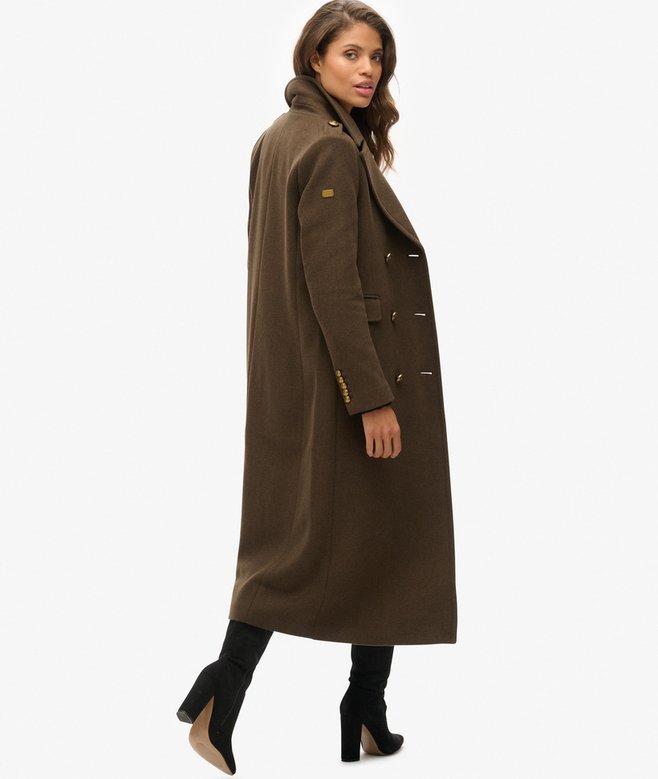 superdry Abrigo de mezcla de lana con doble botonadura Descuento por venta flash