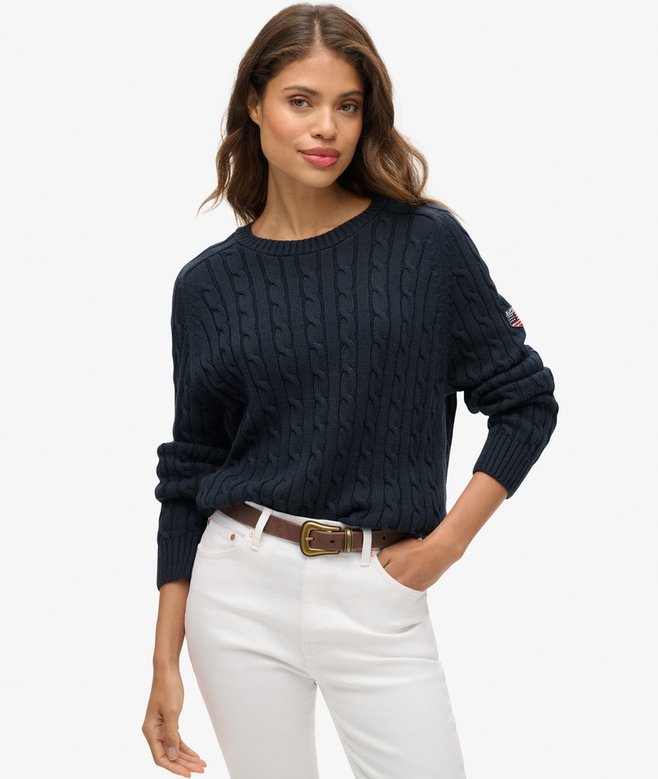 superdry Jersey holgado de punto trenzado