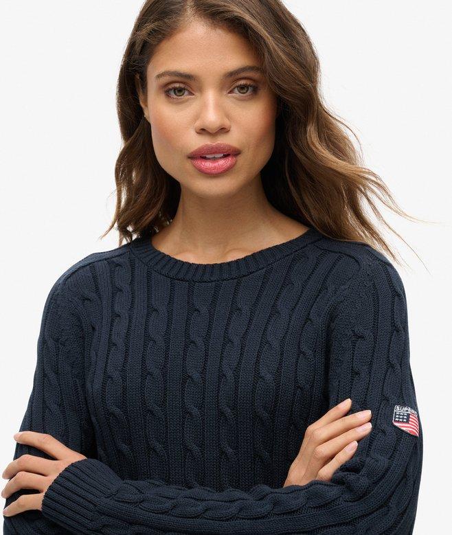 superdry Jersey holgado de punto trenzado Ofertas especiales
