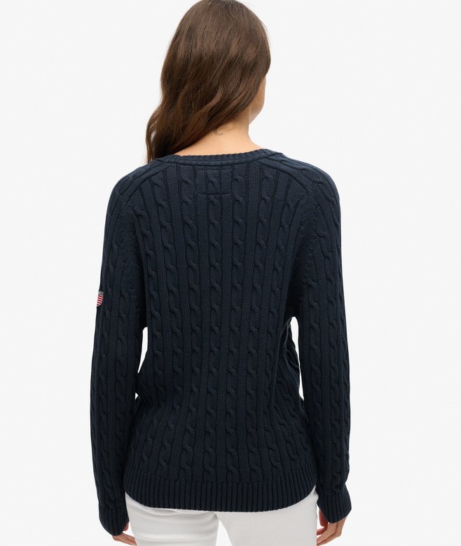 superdry Jersey holgado de punto trenzado Ofertas especiales
