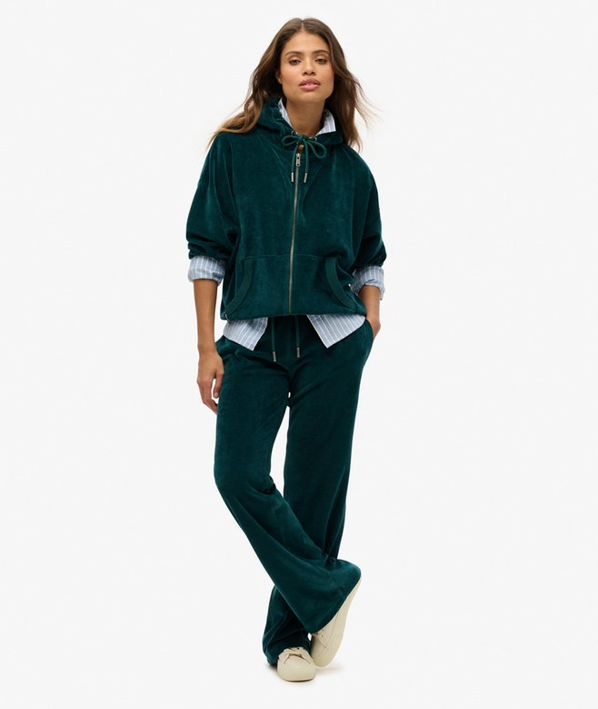 superdry Sudadera con capucha y cremallera de velvetón Rebajas de fin de temporada