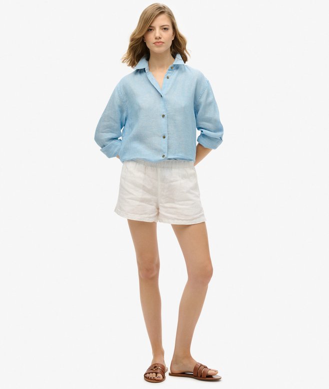 superdry Camisa informal de lino con corte boyfriend Outlet online