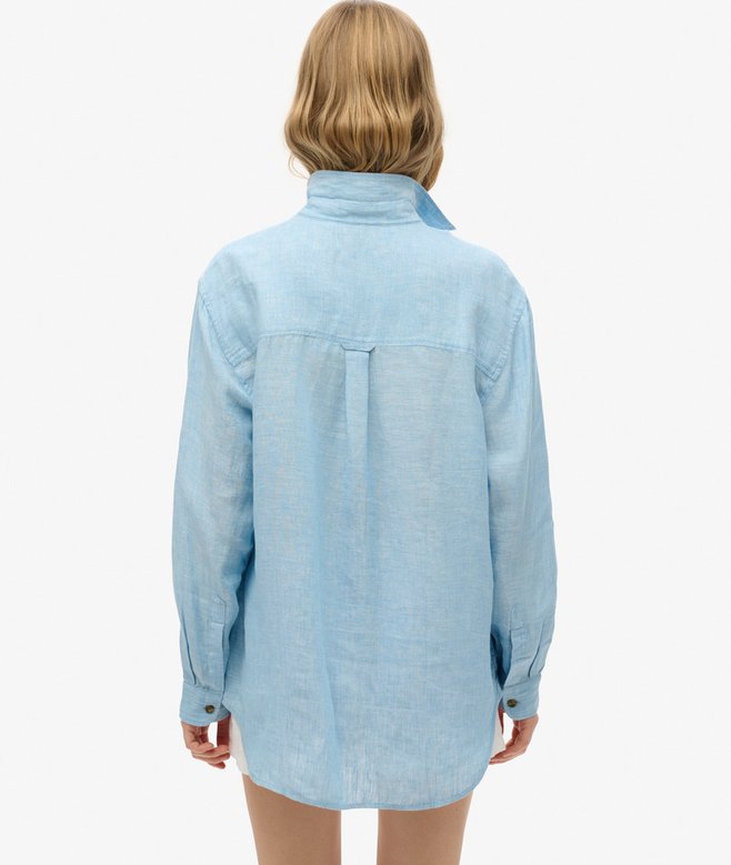 superdry Camisa informal de lino con corte boyfriend Outlet online