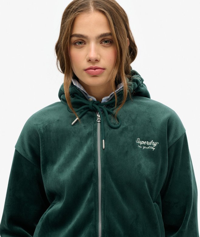 superdry Sudadera con capucha y cremallera de velvetón Country Club Tienda