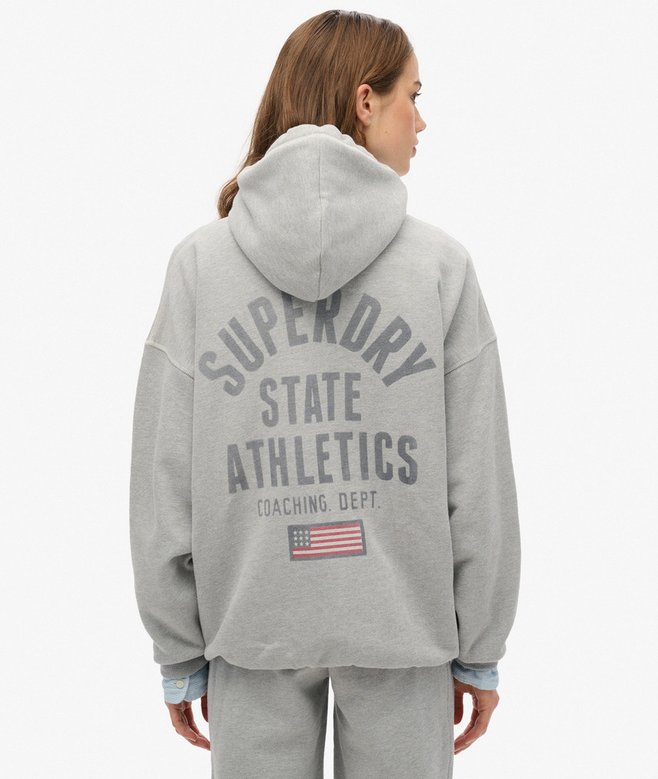 superdry Sudadera extragrande con capucha y cremallera Athletic Essential