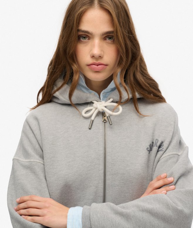 superdry Sudadera extragrande con capucha y cremallera Athletic Essential Mejor oferta