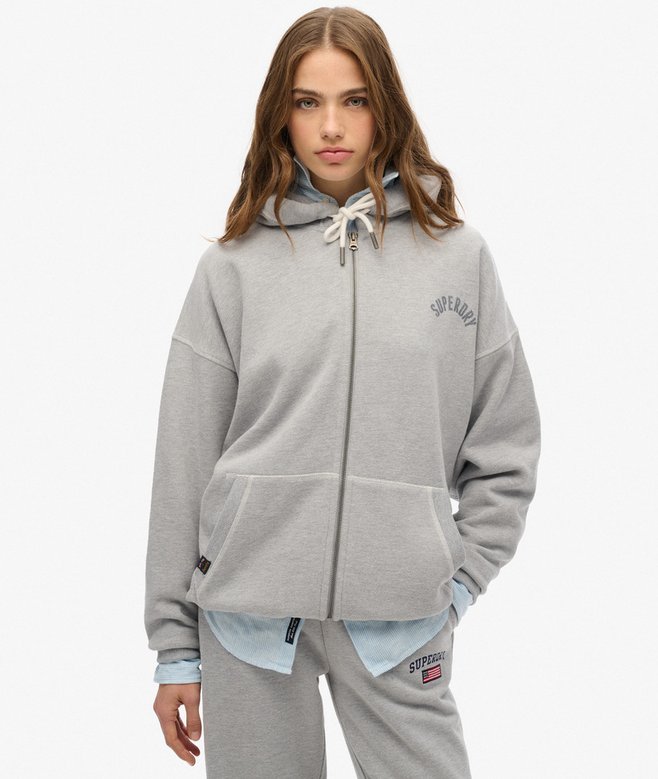 superdry Sudadera extragrande con capucha y cremallera Athletic Essential Mejor oferta