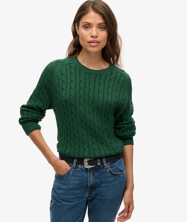 superdry Jersey holgado de punto trenzado