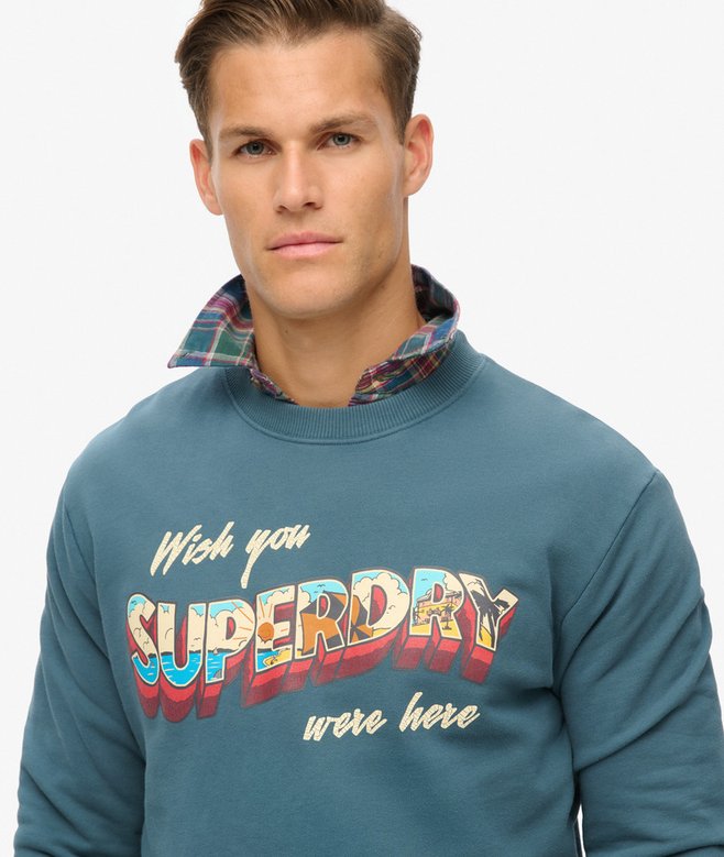 superdry Sudadera gráfica con cuello redondo Travel Postcard Promoción por tiempo limitado