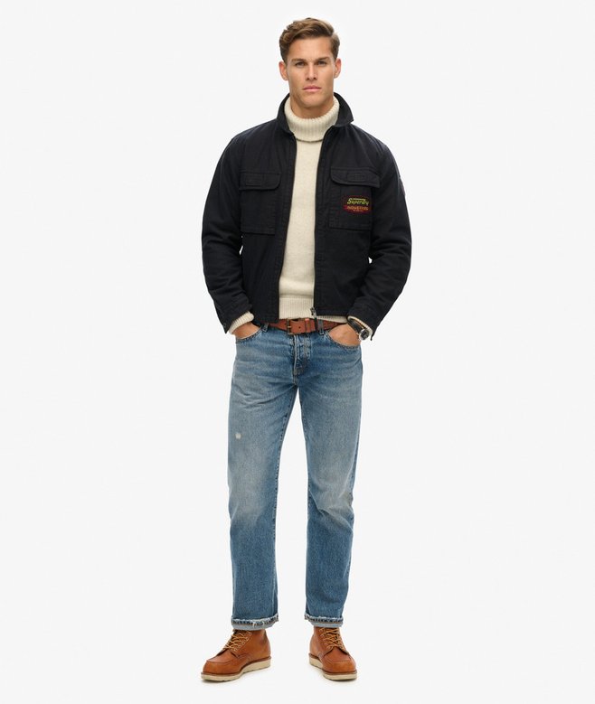 superdry Chaqueta con cremallera integral y parches Precios de Black Friday