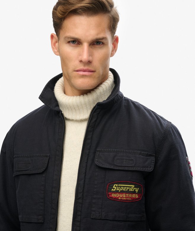 superdry Chaqueta con cremallera integral y parches Precios de Black Friday