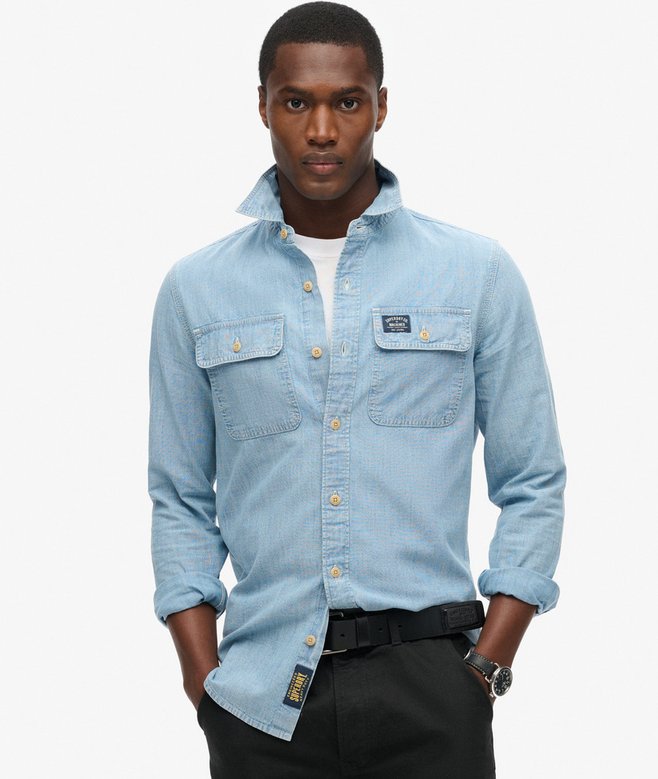superdry Camisa de manga larga de algodón Workwear