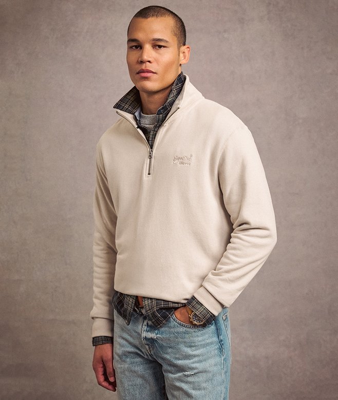 superdry Sudadera con cuello panadero con logotipo Essential ÚLTIMAS EDICIONES