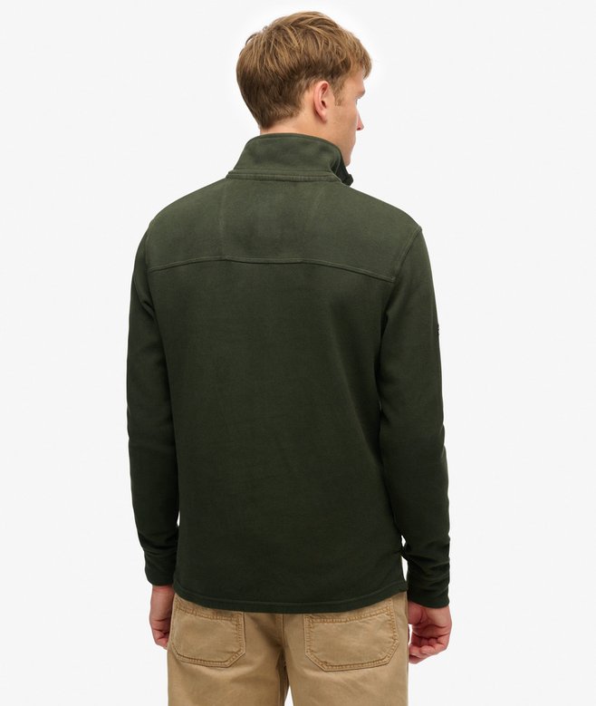 superdry Jersey clásico de piqué de algodón con media cremallera Tienda de fábrica