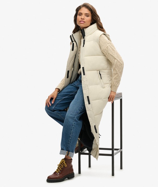 superdry Chaleco largo acolchado Ripstop Envío gratis