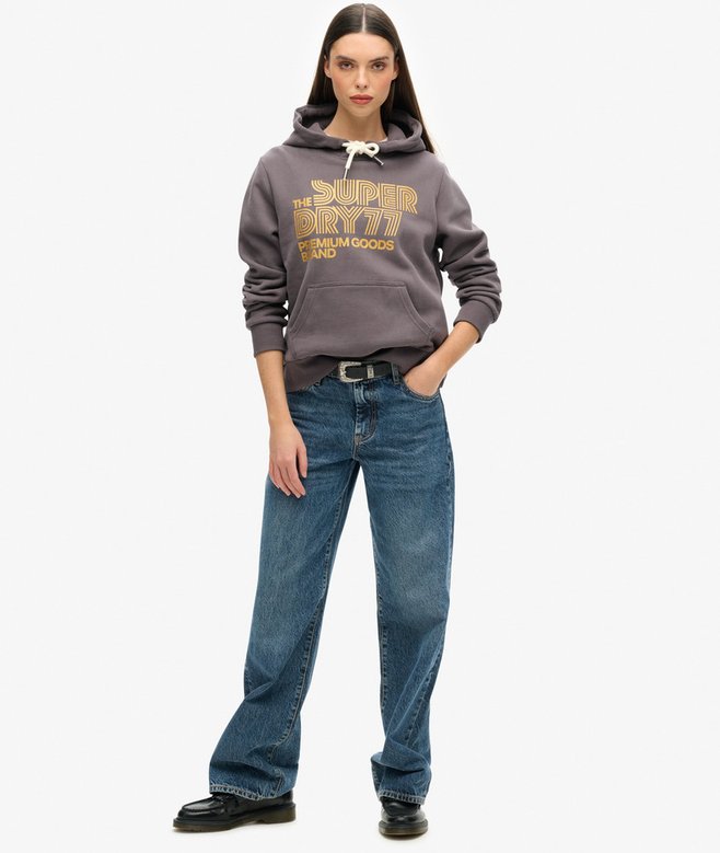 superdry Sudadera con capucha purpurina y logotipo Retro Últimos 3 días
