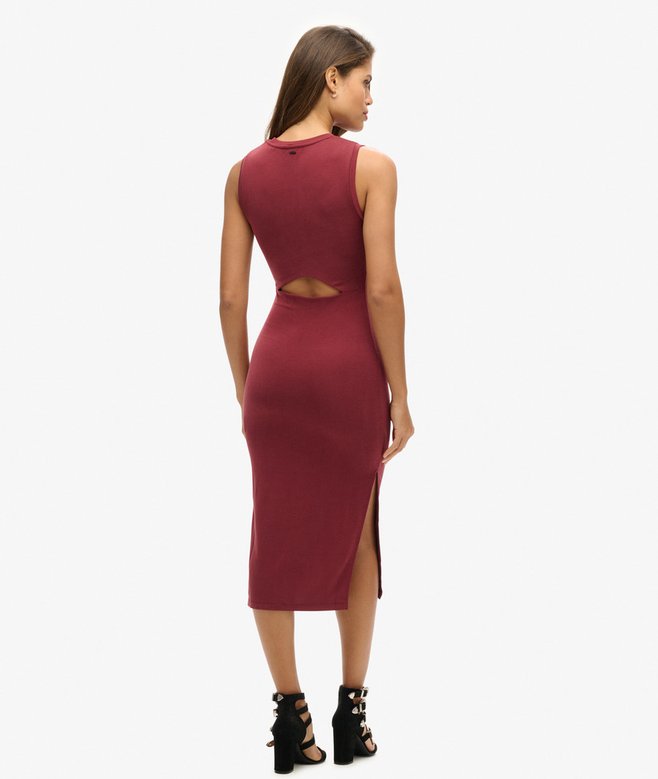superdry Vestido midi de punto con detalle en la espalda Solo queda un día