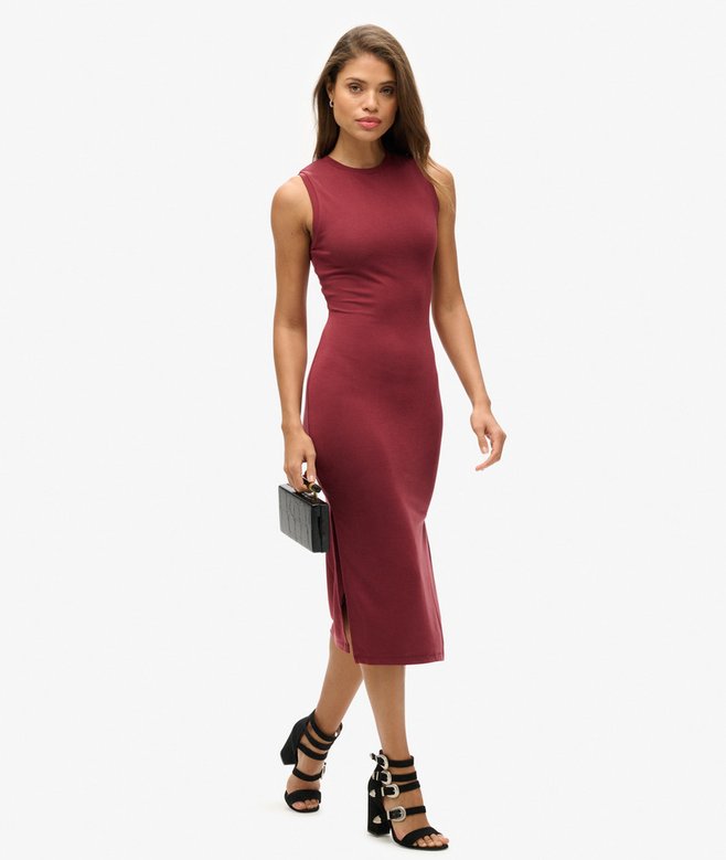 superdry Vestido midi de punto con detalle en la espalda Solo queda un día
