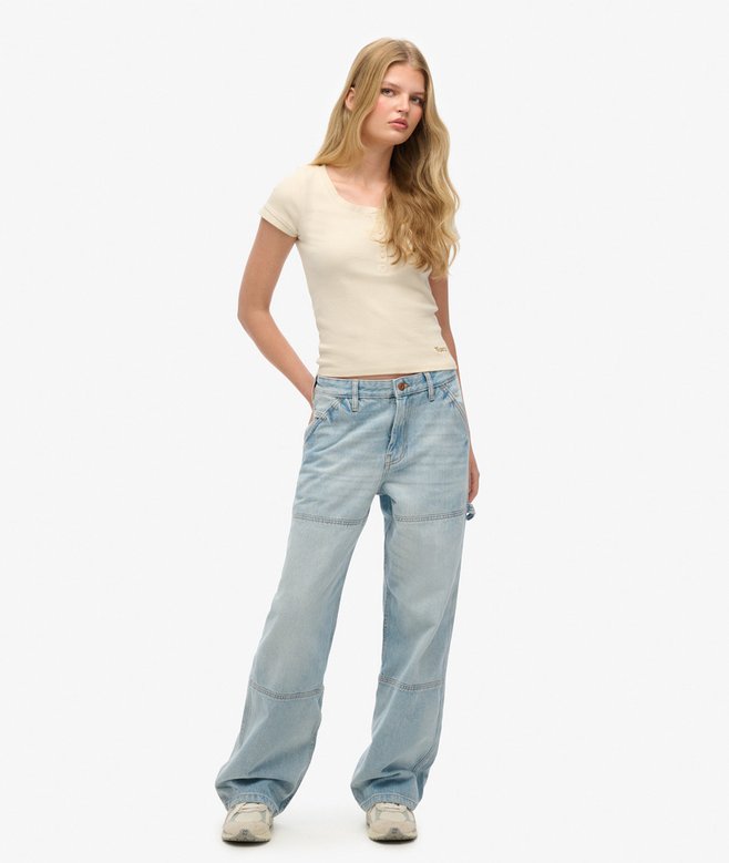 superdry Vaqueros de tiro medio de algodón orgánico Carpenter Grandes descuentos