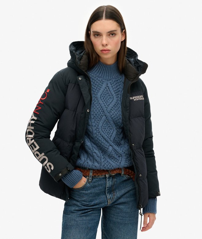 superdry Parka cortavientos acolchada con capucha City Liquidación