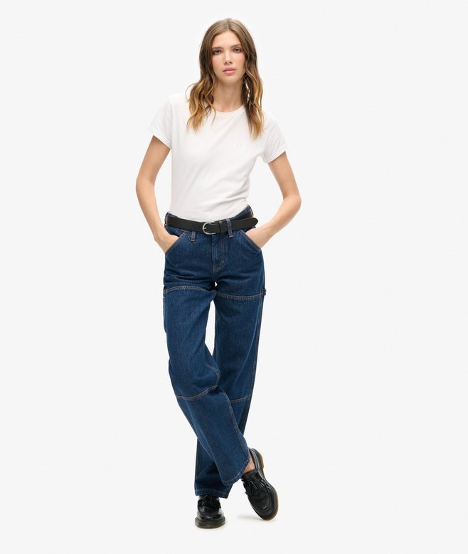superdry Vaqueros de tiro medio de algodón orgánico Carpenter