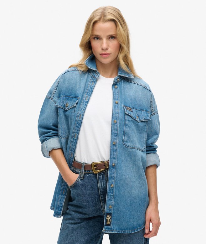 superdry Chaqueta camisera vaquera oversize