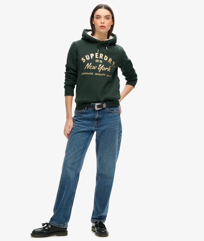 superdry Sudadera con capucha y logotipo metalizado Luxe Ofertas de temporada