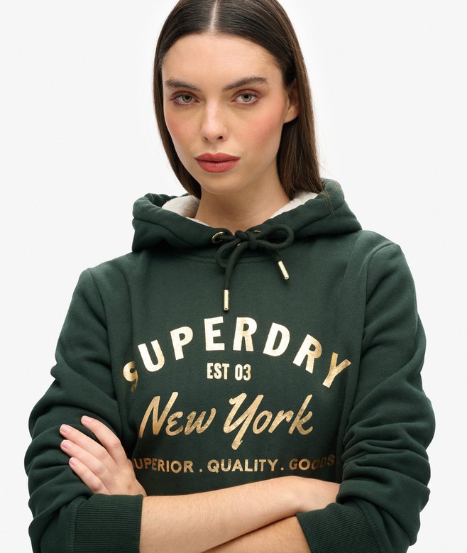 superdry Sudadera con capucha y logotipo metalizado Luxe Ofertas de temporada