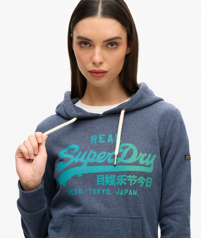 superdry Sudadera gráfica con capucha y Vintage Logo en tono más intenso Ofertas especiales