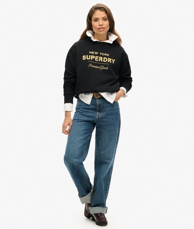 superdry Sudadera con logotipo metalizado Luxe Grandes ahorros