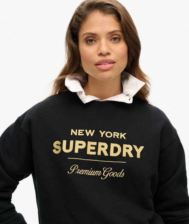 superdry Sudadera con logotipo metalizado Luxe Grandes ahorros