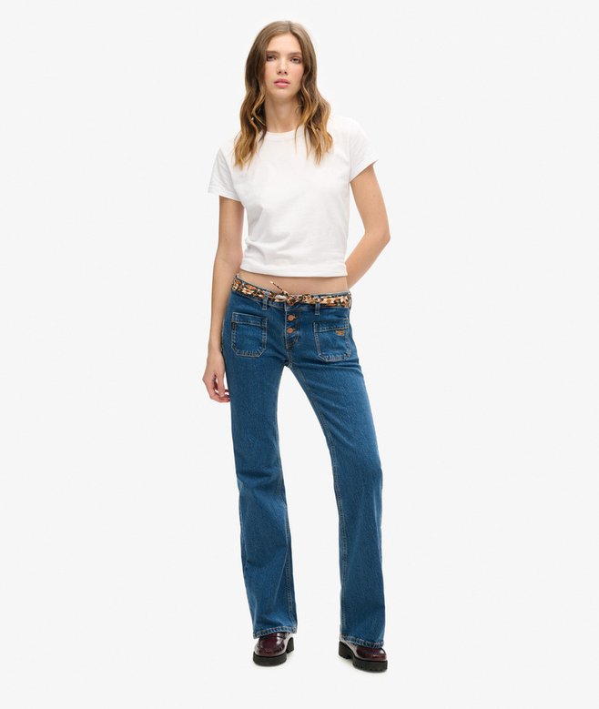 superdry Vaqueros acampanados de talle bajo y algodón orgánico Vintage