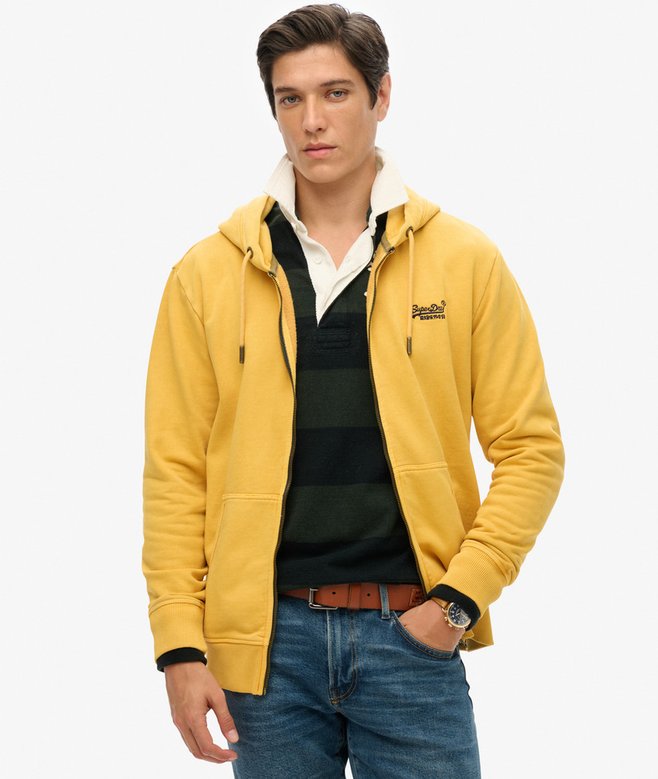 superdry Sudadera lavada con capucha cremallera y logotipo Essential